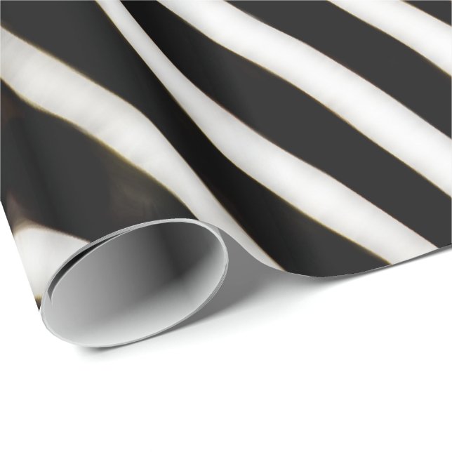 Papier Cadeau Zebra Stripes (Coin rond)
