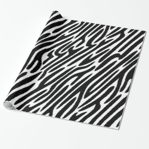 Papier Cadeau Zebra Stripes Classique Noir Et Blanc