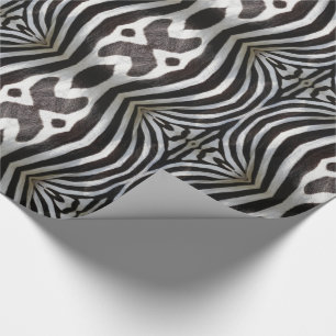 Papier Cadeau Zebra Stripes Motif Faune noire et blanche