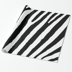 Papier Cadeau Zebra Stripes noir et blanc Cool Abstrait