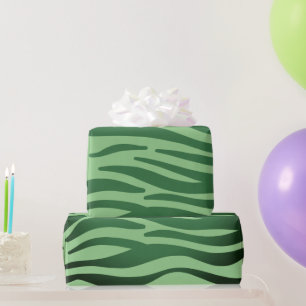 Papier Cadeau Zèbre vert foncé bandes d'animaux