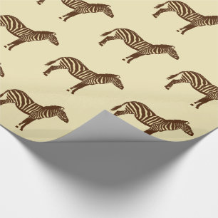 Papier Cadeau Zèbres - Chocolat Brown et Camel Tan