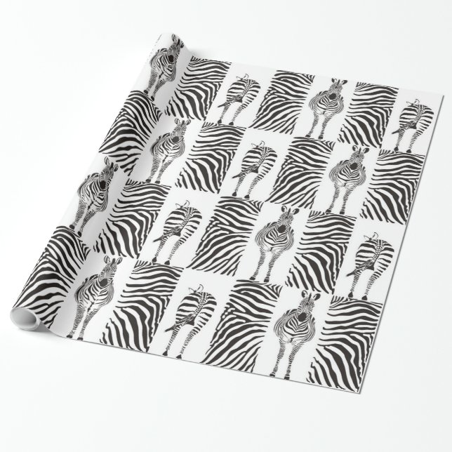 Papier Cadeau Zèbres de motif (Déroulé)