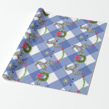 Zèbres de Noël sur Plaid Bleu