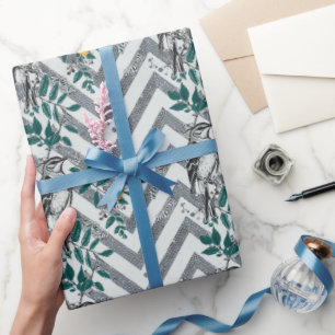 Papier Cadeau Zigzag Bird % Motif de fleurs