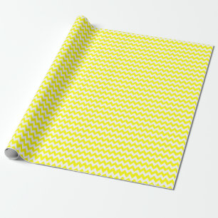 Papier Cadeau Zigzag minuscule jaune et blanc