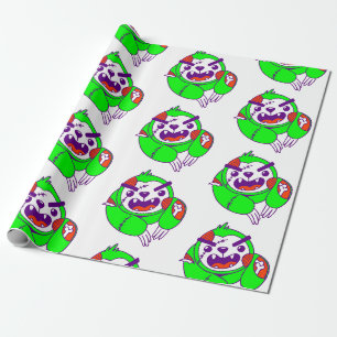 Papier Cadeau zombie animal d'halloween paresseux déplaisant