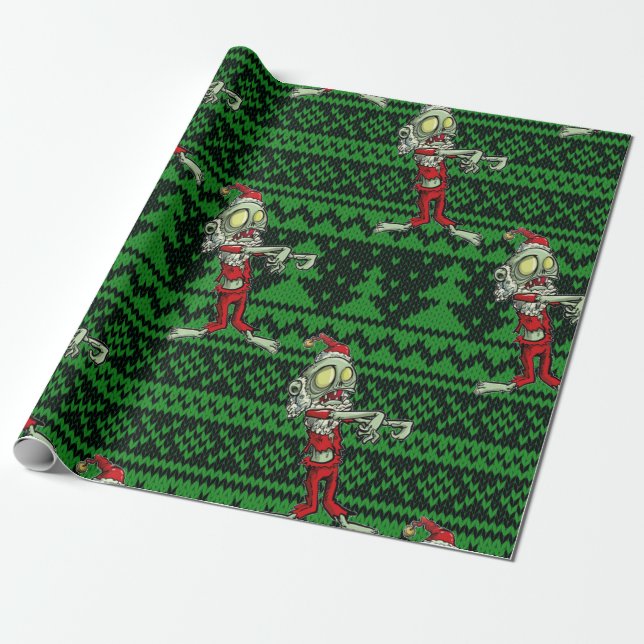 Papier Cadeau zombie xmas père Noël (Déroulé)