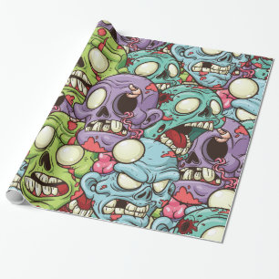 Papier Cadeau Zombies d'Halloween