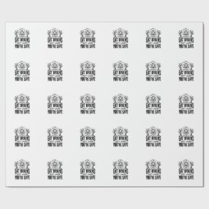 Papier Cadeau Zombies Mangent des Cerveaux Dessin Vectoriel Drôl