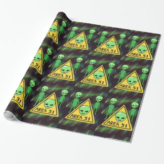Papier Cadeau Zone 51 Aliens Roswell Nouveau Mexique OVNI