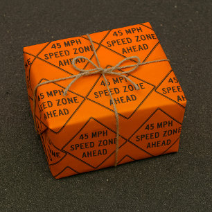 Papier Cadeau Zone de vitesse de 45 mi/h à l'avant du panneau de