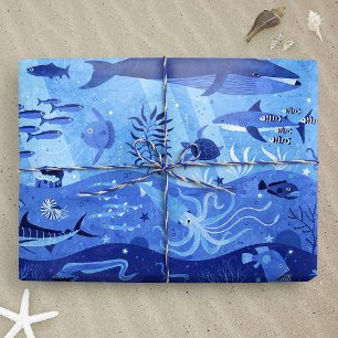 Papier Cadeau Zones de profondeur océanique - Animaux sous-marin