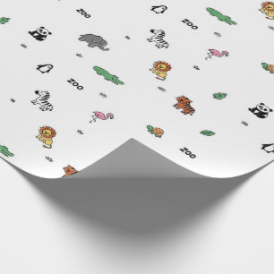 Papier Cadeau Zoo coloré Animaux Fun