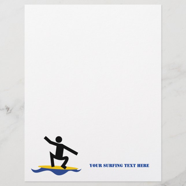 Papier Cadeaux de surf, surfer sur sa planche de surf (Devant)