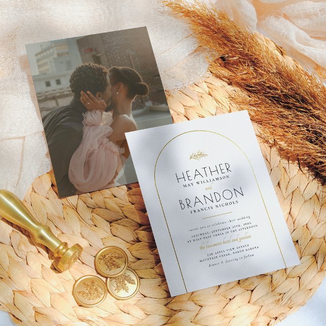 Papier Cadre Arc Or Élégant Type Budget Photo Mariage (Créateur téléchargé)