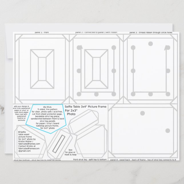 Papier Cadre de Selfie pour photo 2x3 imprimable ou (Devant)