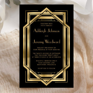 Papier Cadre déco noir doré Budget Mariage vintage années