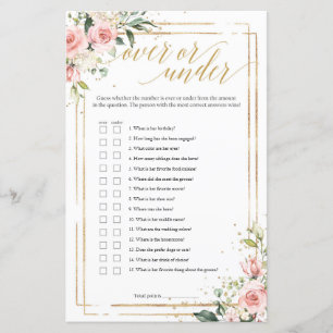 Papier Cadre doré rose floral sur ou sous le jeu