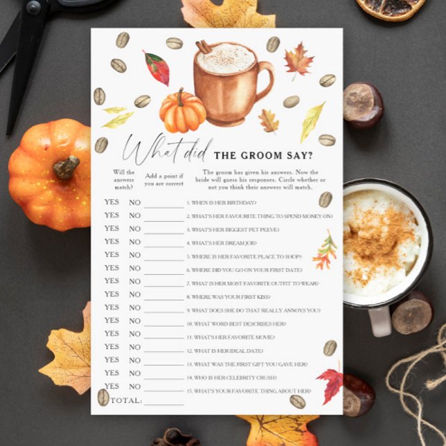 Papier Café et Citrouille nuptiale Qu'a dit le marié ? (Créateur téléchargé)