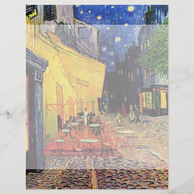 Papier Café Terrasse à la nuit par Vincent van Gogh (Devant)