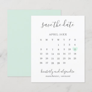 Papier Calendrier à cœur vert Budget Mariage Enregistrez