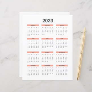Papier Calendrier complet 2023 à partir du lundi