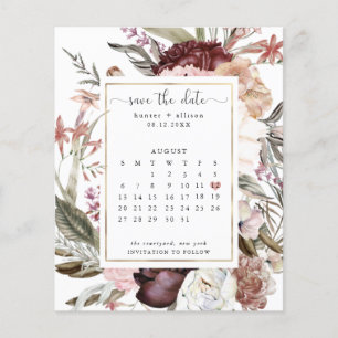 Papier Calendrier Dusty Rose Enregistrer la date