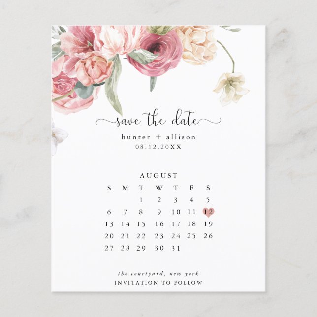 Papier Calendrier Enregistrer la date | Annabeth (Devant)