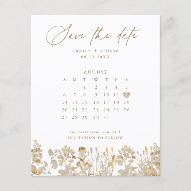 Papier Calendrier Enregistrer la date | Bella (Devant)