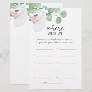 Papier Calla et l'eucalyptus - Où étions nous le jeu de d