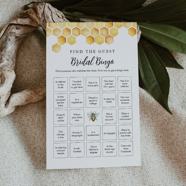 Papier CALLA Honeycomb Trouvez le jeu de bingo de la mari (Créateur téléchargé)