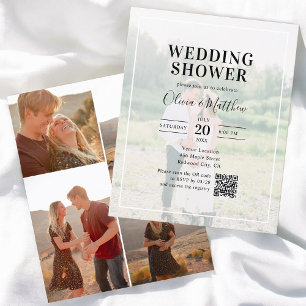 Papier Calligraphie budgétaire Code QR Wedding shower pho