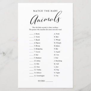 Papier Calligraphie minimaliste Bébé Animal Match