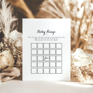 Papier Calligraphie moderne Baby Bingo jeu de douche