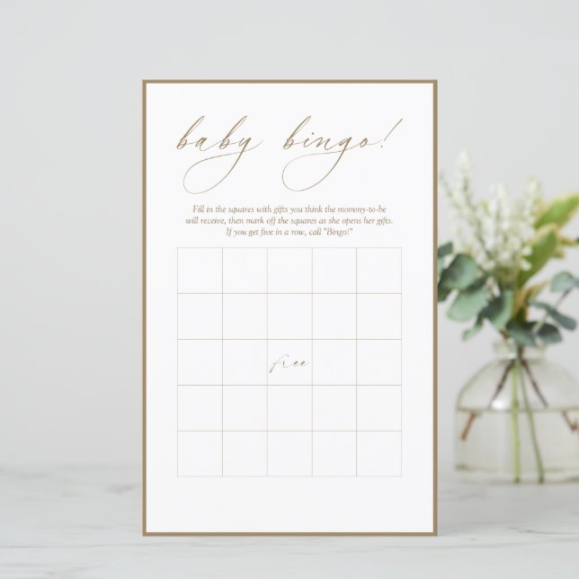 Papier Calligraphie moderne | Bingo bébé (Debout devant)