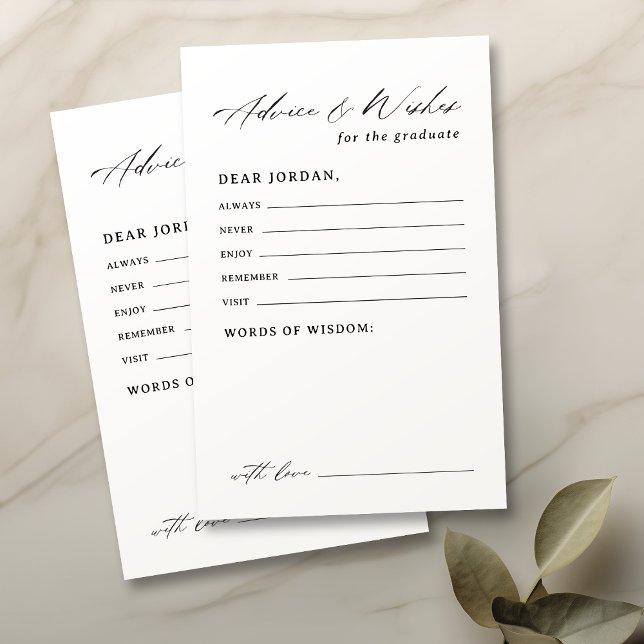 Papier Calligraphie moderne Conseils et souhaits de diplô (Modern Calligraphy Graduation advice & wishes)