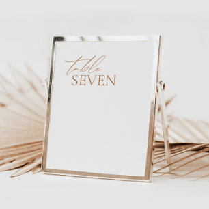 Papier Calligraphie moderne Elégant Mariage Numéro de tab