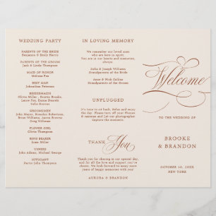 Papier Calligraphie moderne Terracotta Boho Wedding Progr