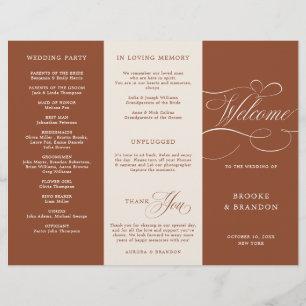 Papier Calligraphie moderne Terracotta Boho Wedding Progr