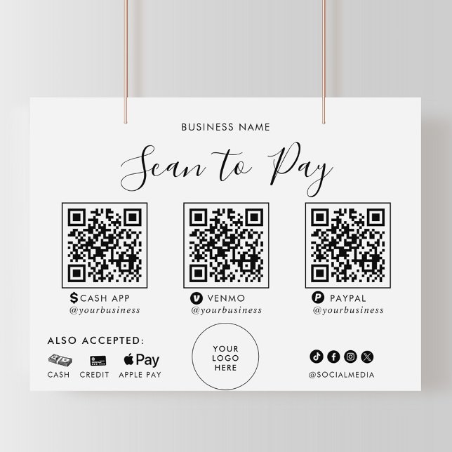Papier Calligraphie officielle moderne QR Scan to Pay Sig (Créateur téléchargé)