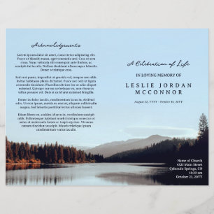 Papier Calm Lake Celebration of Life Funeral Program