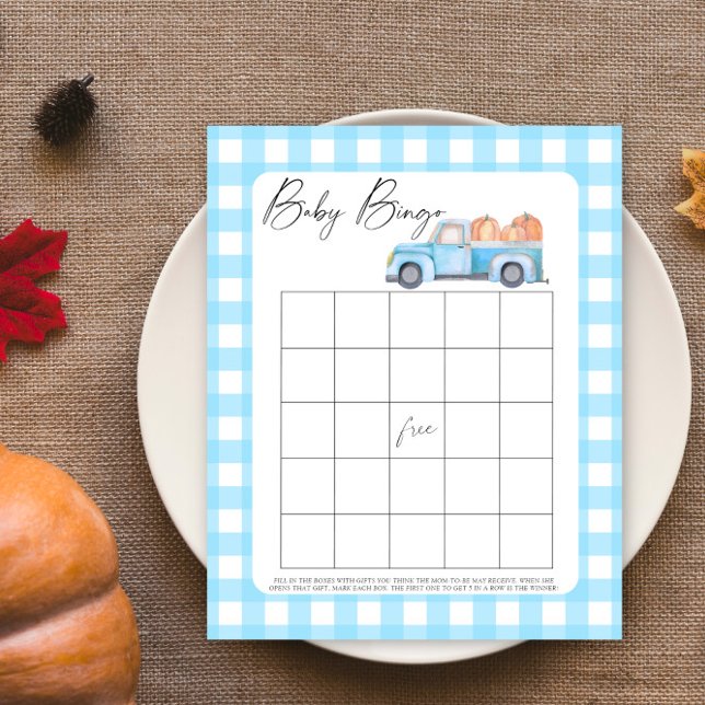 Papier Camion bleu citrouille - Baby Bingo jeu (Créateur téléchargé)
