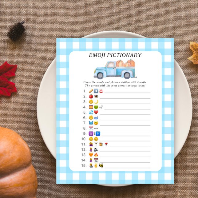 Papier Camion bleu citrouille Emoji jeu d'images (Créateur téléchargé)