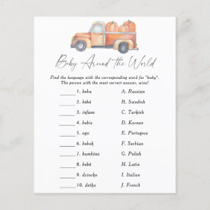 Papier Camion citrouille - Bébé autour du monde jeu