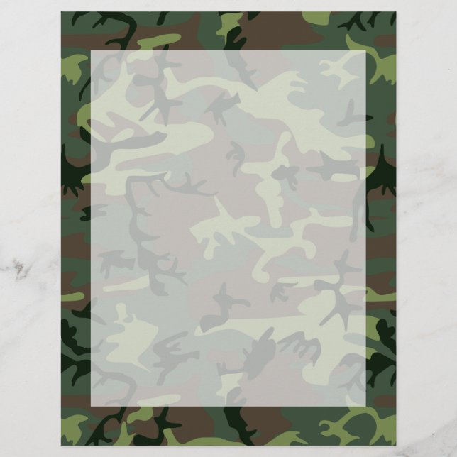 Papier Camouflage Camo Green Brown Pattern (Devant)