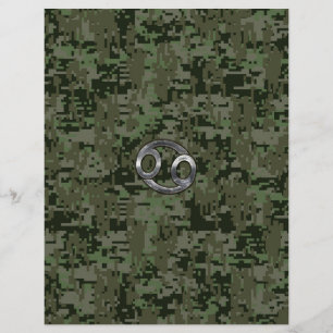 Papier Cancer Zodiac Sign on Green Digital