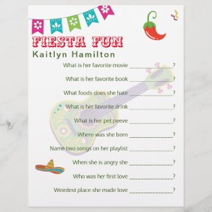 Papier Cancun Fiesta Baby shower mexicain jeu de question