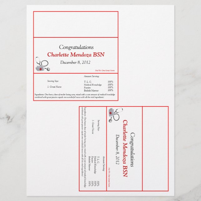 Papier Candy Wrapper- Infirmière (Devant)