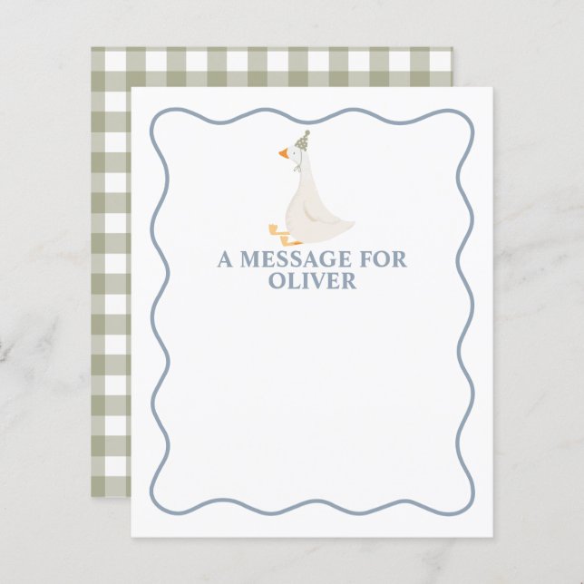 Papier Capsule de l'heure d'anniversaire d'une oie sotte (Devant / Derrière)